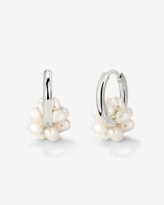 Pearl Cluster Orecchini Argento
