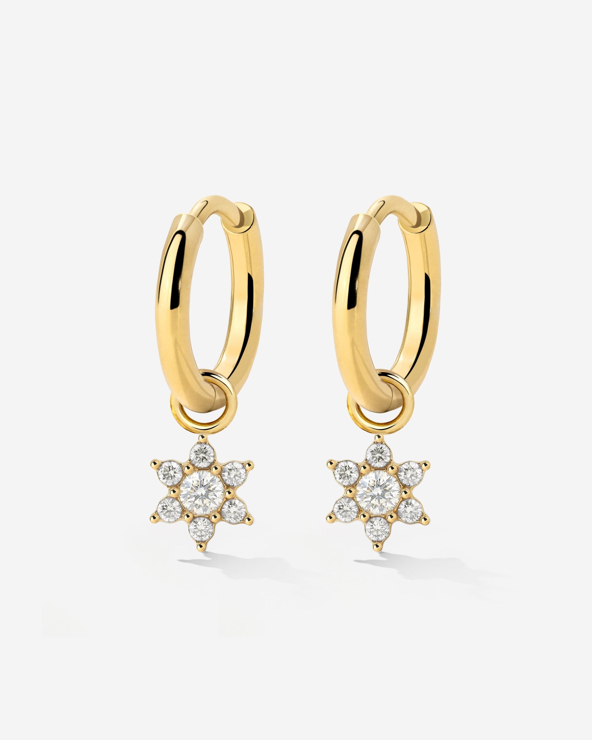 White Petal Hoop Set Small Oro