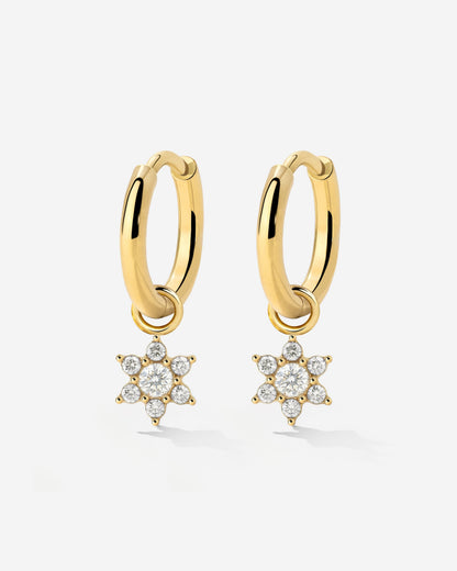 White Petal Hoop Set Small Oro