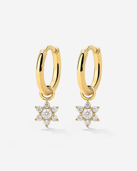 White Petal Hoop Set Small Oro