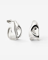 Liquid Shape Studs Argento chiaro
