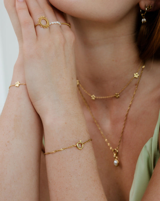 Singapore Chain Charm Bracciale Oro