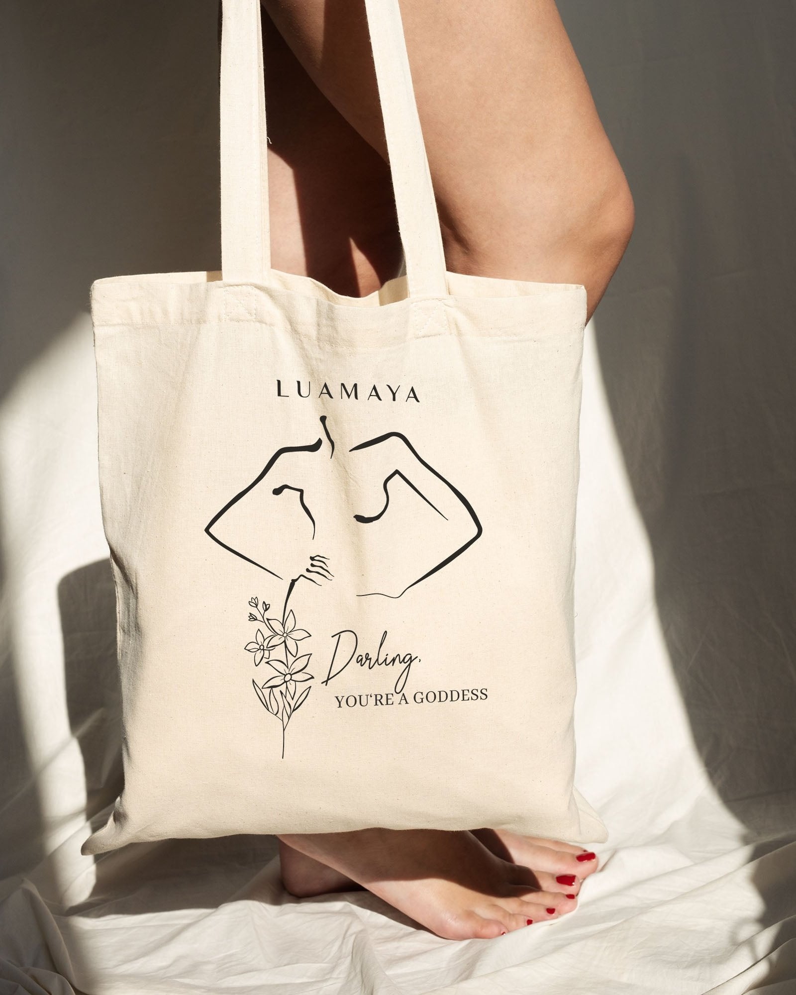 Borsa in juta Darling, You're a Goddess