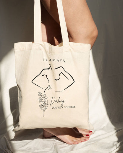 Borsa in juta Darling, You're a Goddess