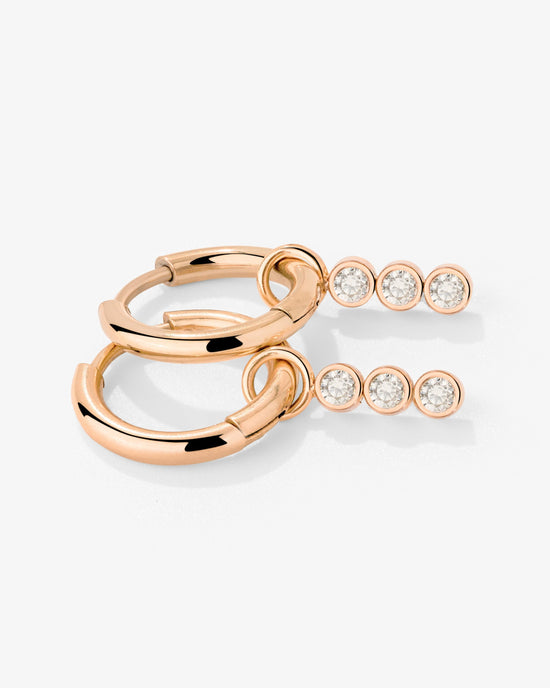Bezel Bling Hoop Set Small Oro Rosa