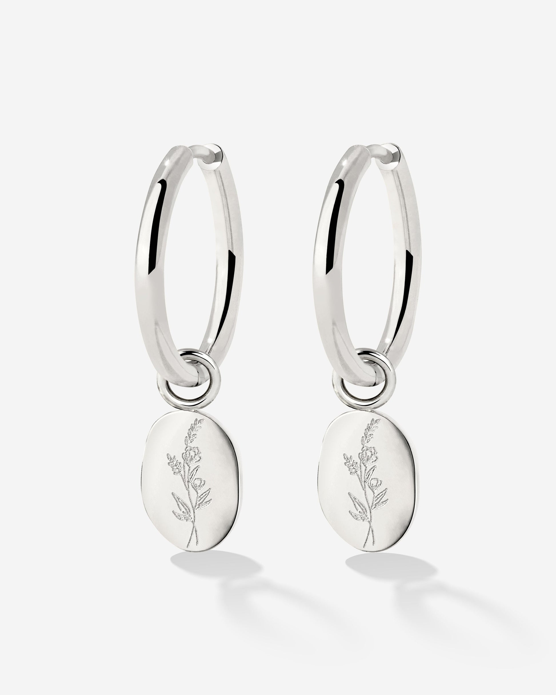 Bouquet Coin Hoop Set Medium Argento