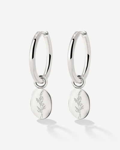 Bouquet Coin Hoop Set Medium Argento