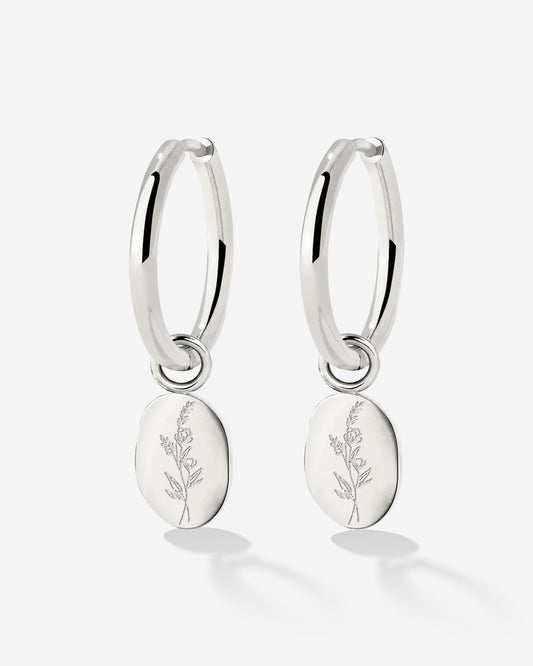 Bouquet Coin Hoop Set Medium Argento