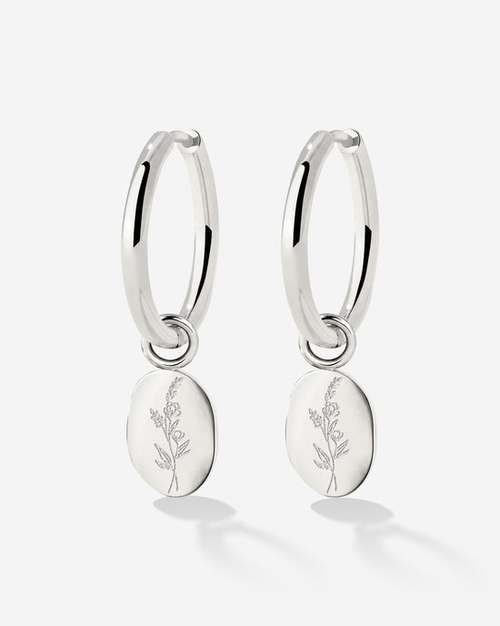 Bouquet Coin Hoop Set Medium Argento