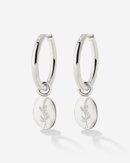 Bouquet Coin Hoop Set Medium Argento