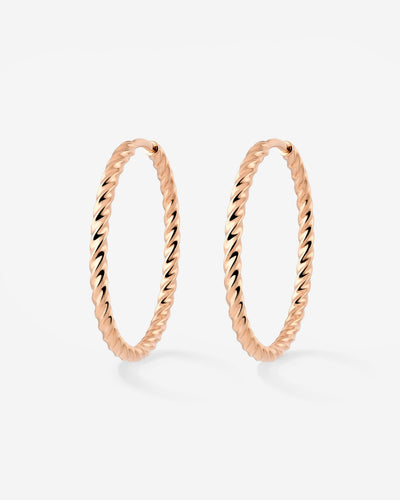 Twisted Hoops Large Oro Rosa