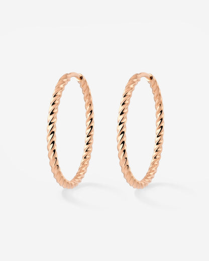 Twisted Hoops Large Oro Rosa