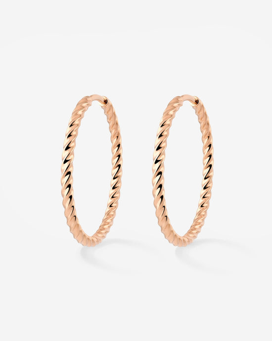 Twisted Hoops Large Oro Rosa