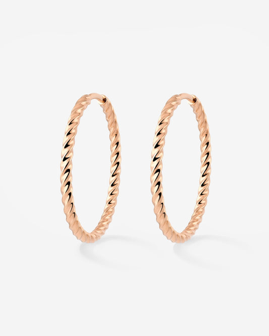Twisted Hoops Large Oro Rosa