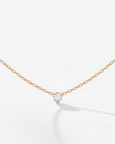 Solitaire Stone Choker Oro Rosa
