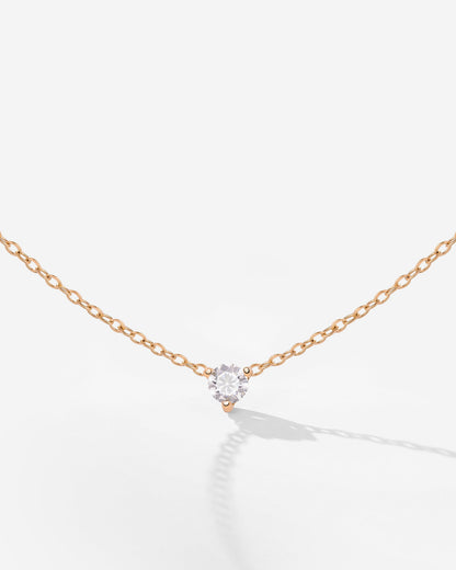 Solitaire Stone Choker Oro Rosa