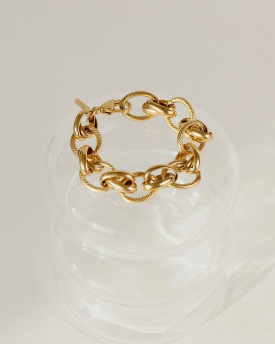 Chunky Twisted Links Bracciale Oro Rosa
