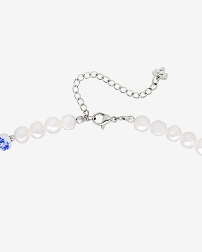 Flower Tile Pearl Collana Argento