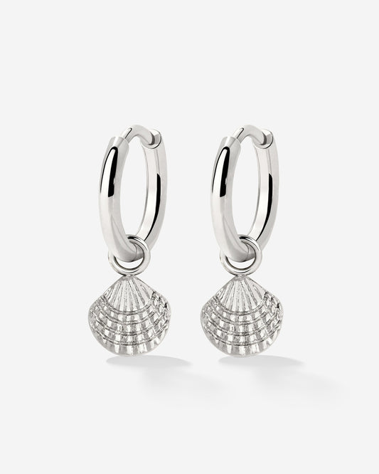 Cute Shell Hoop Set Argento