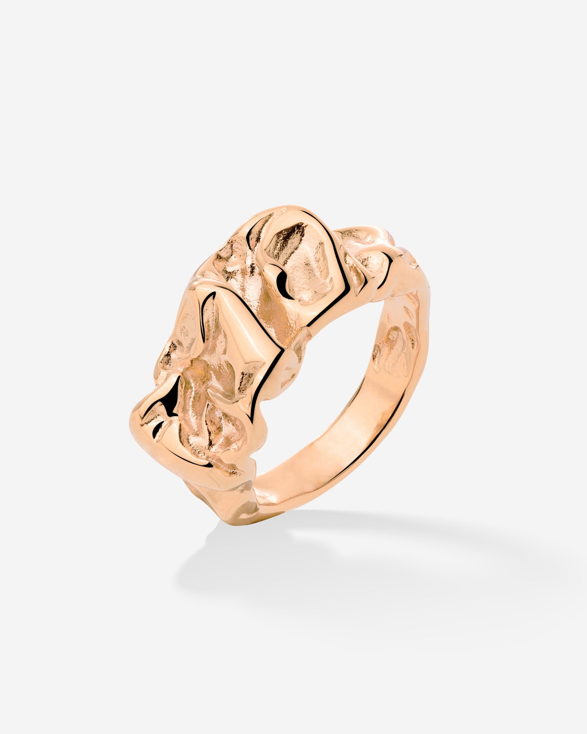 Crinkled Anello Oro Rosa