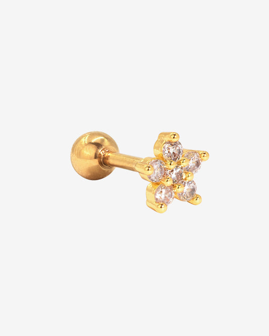 Radiant Flower Piercing Stud Oro