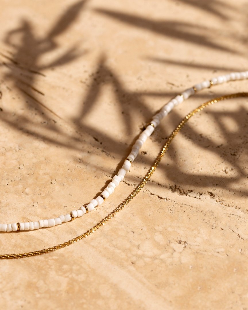Puka Shell Collana Oro Rosa
