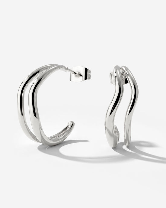 Tides Hoop Studs Argento