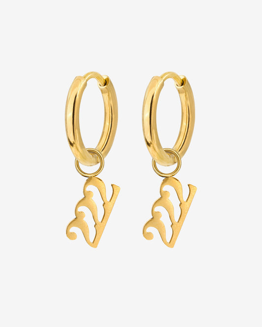 Angel Number 222 Hoop Set Small Oro