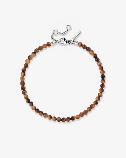 Tiger's Eye Bead Bracciale Argento