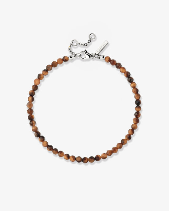 Tiger's Eye Bead Bracciale Argento