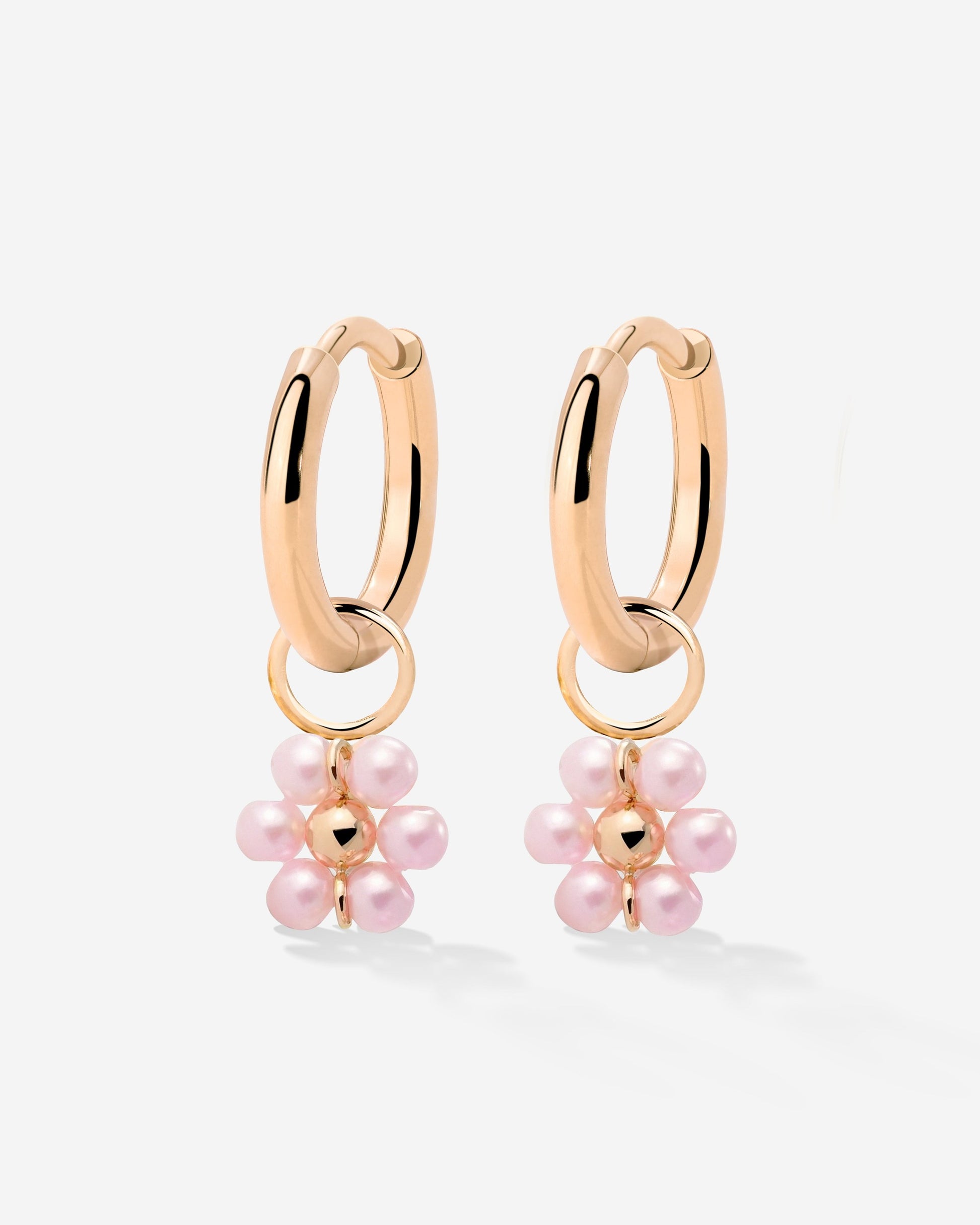 Pretty Pink Daisy Hoop Set Small Oro Rosa