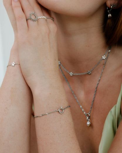 Singapore Chain Charm Bracciale Argento