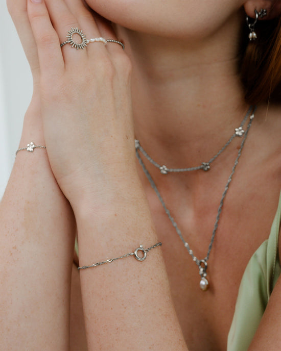 Singapore Chain Charm Bracciale Argento