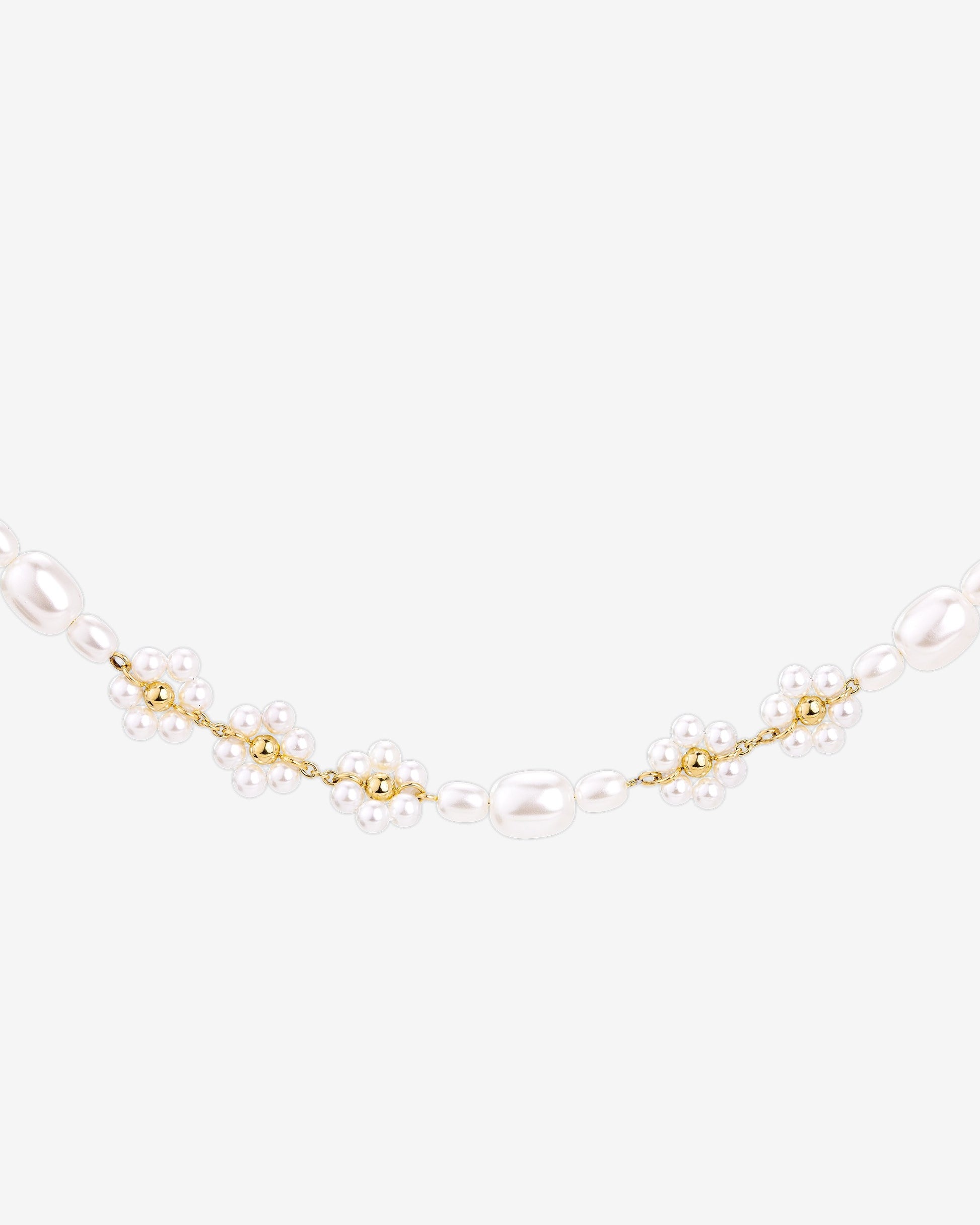 Flowery Pearls Choker Oro