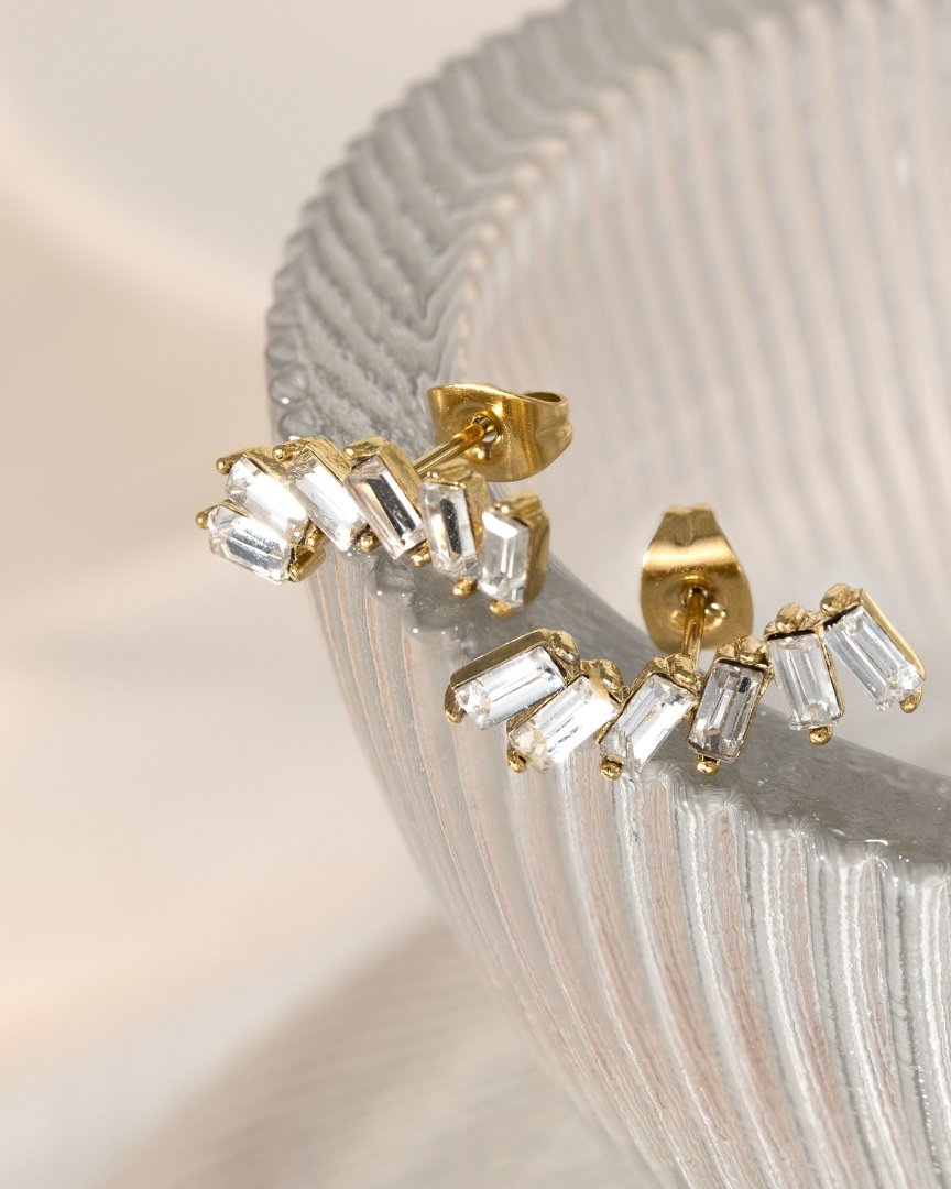 Glam Earclimber Studs Oro