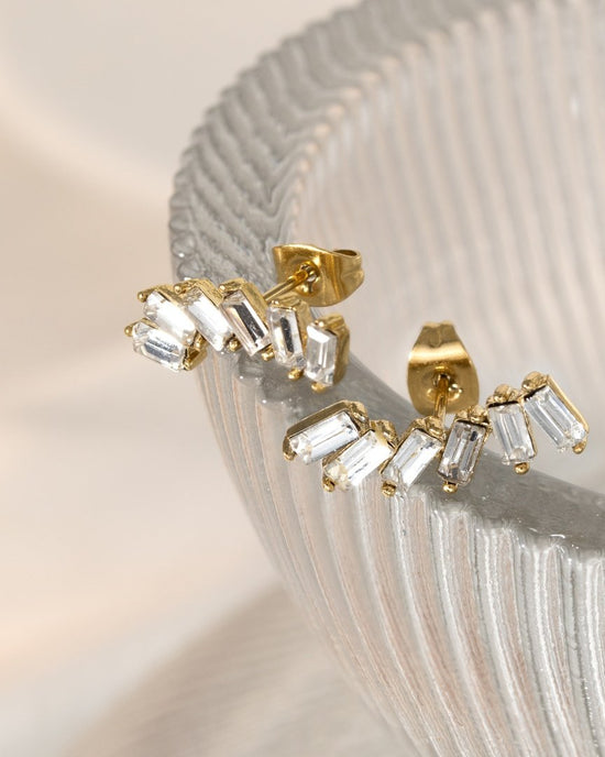 Glam Earclimber Studs Oro