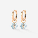 Forever Blue Daisy Hoop Set Small Oro Rosa