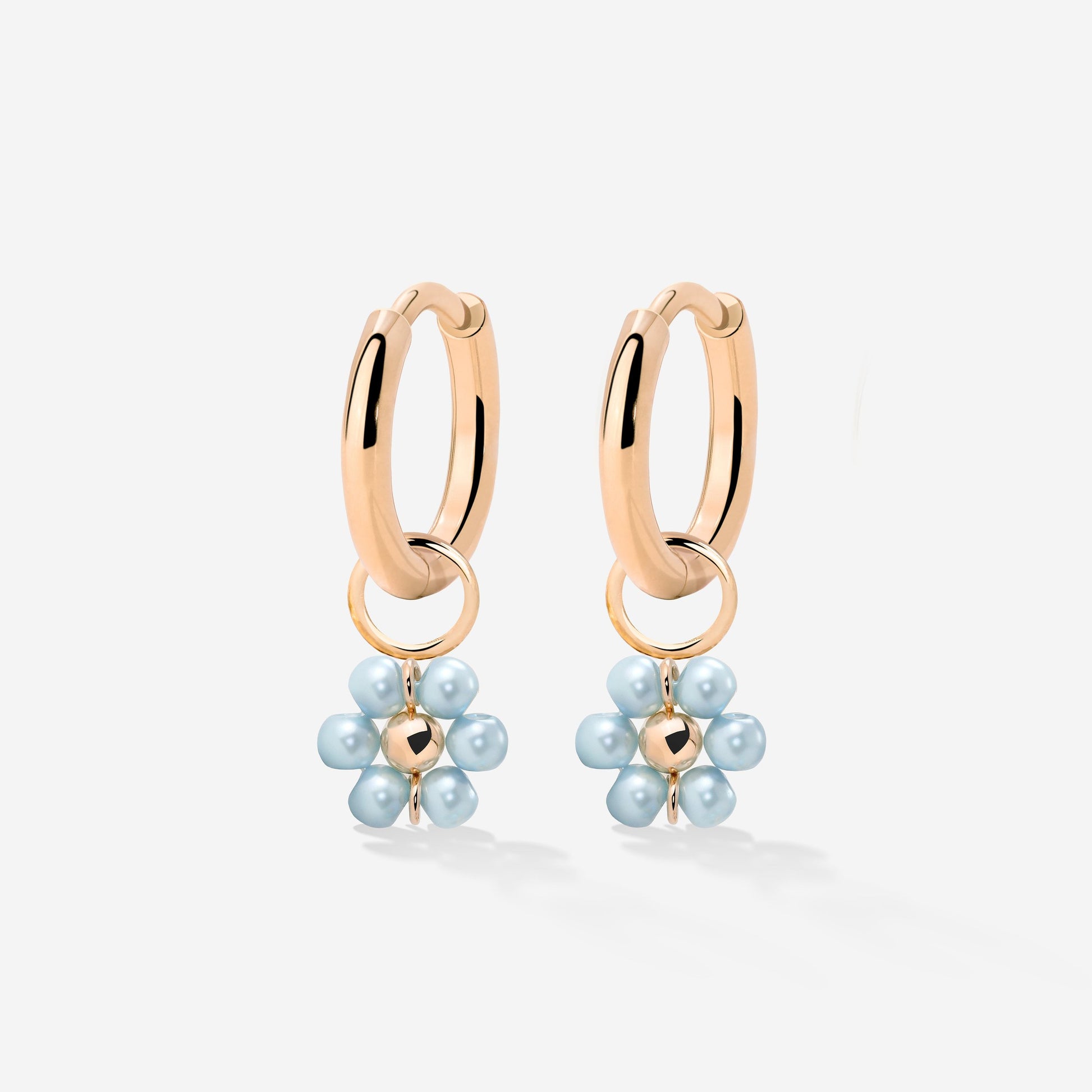 Forever Blue Daisy Hoop Set Small Oro Rosa