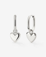 Lovely Heart Oval Hoop Set Baby Argento