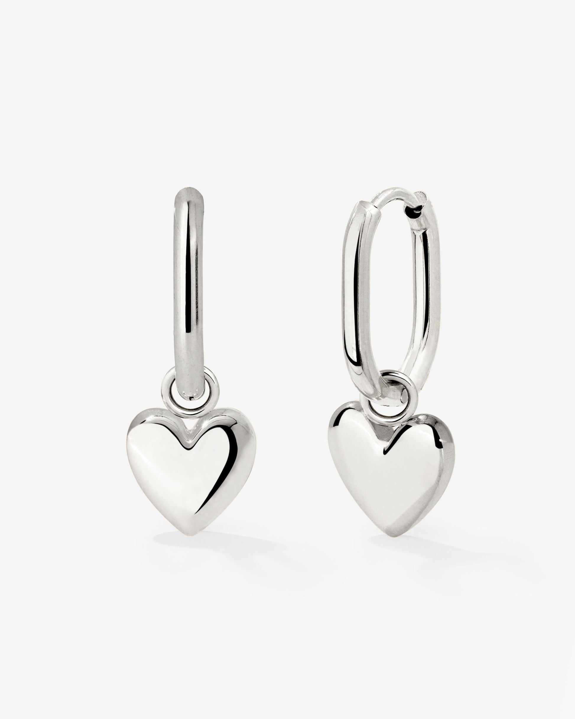 Lovely Heart Oval Hoop Set Baby Argento