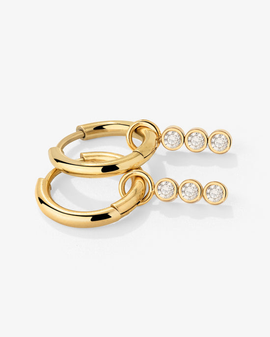 Bezel Bling Hoop Set Small Oro