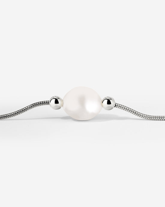 Minimalist Pearl Bracciale Argento
