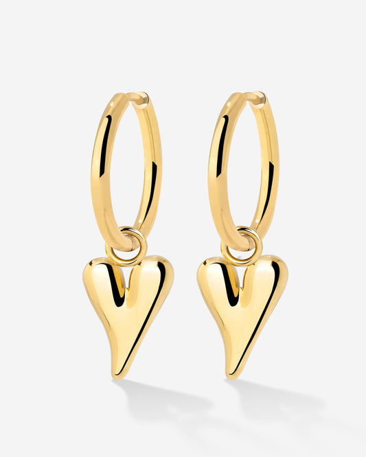 Flowy Heart Hoop Set Medium Oro