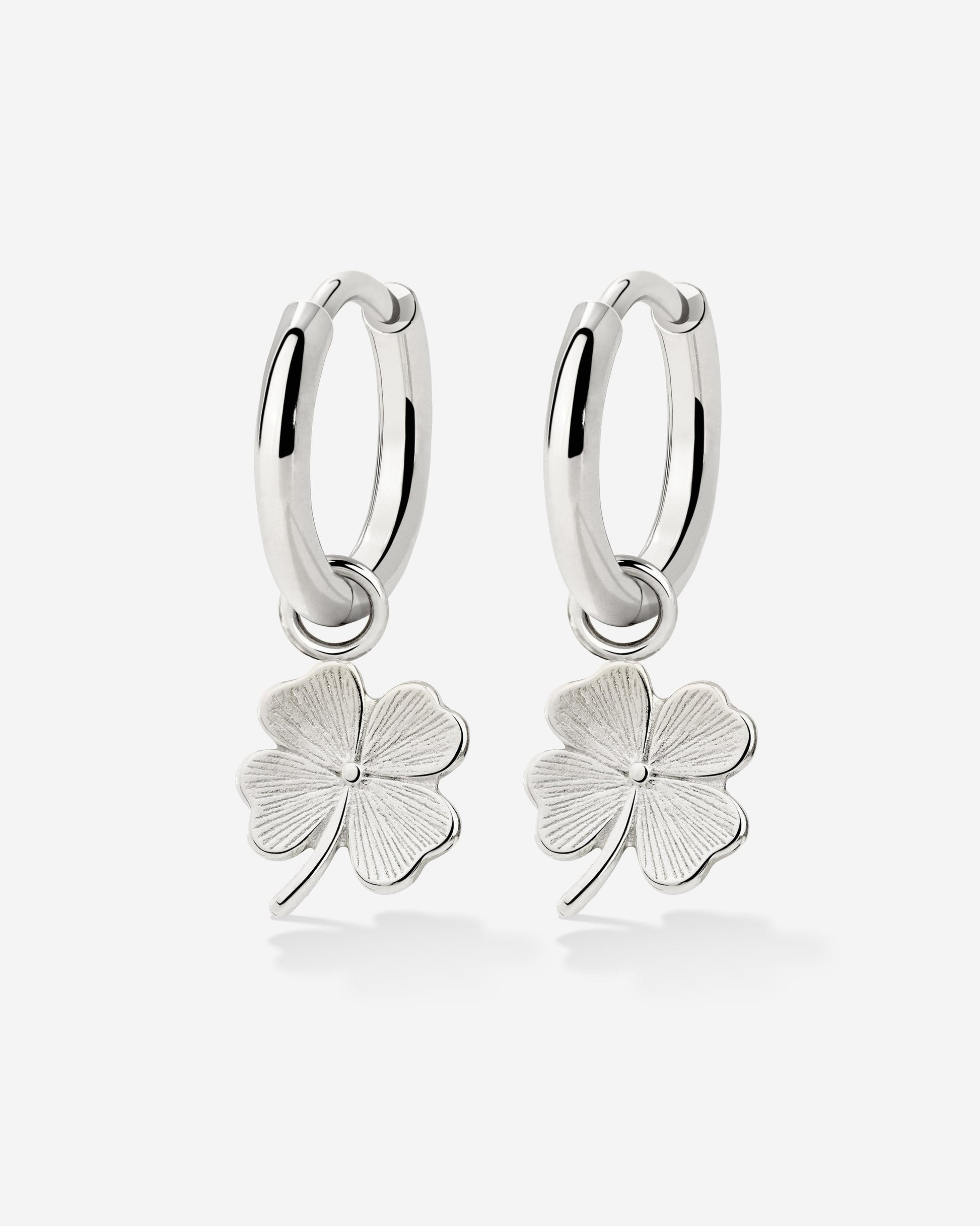 Lucky Clover Hoop Set Small Argento