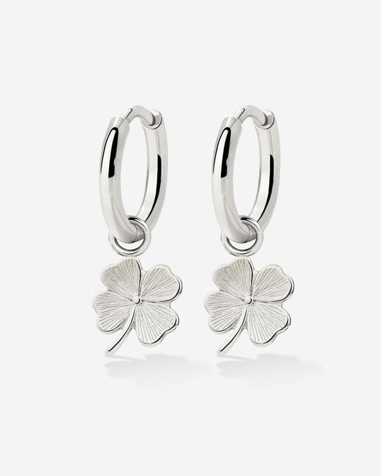 Lucky Clover Hoop Set Small Argento