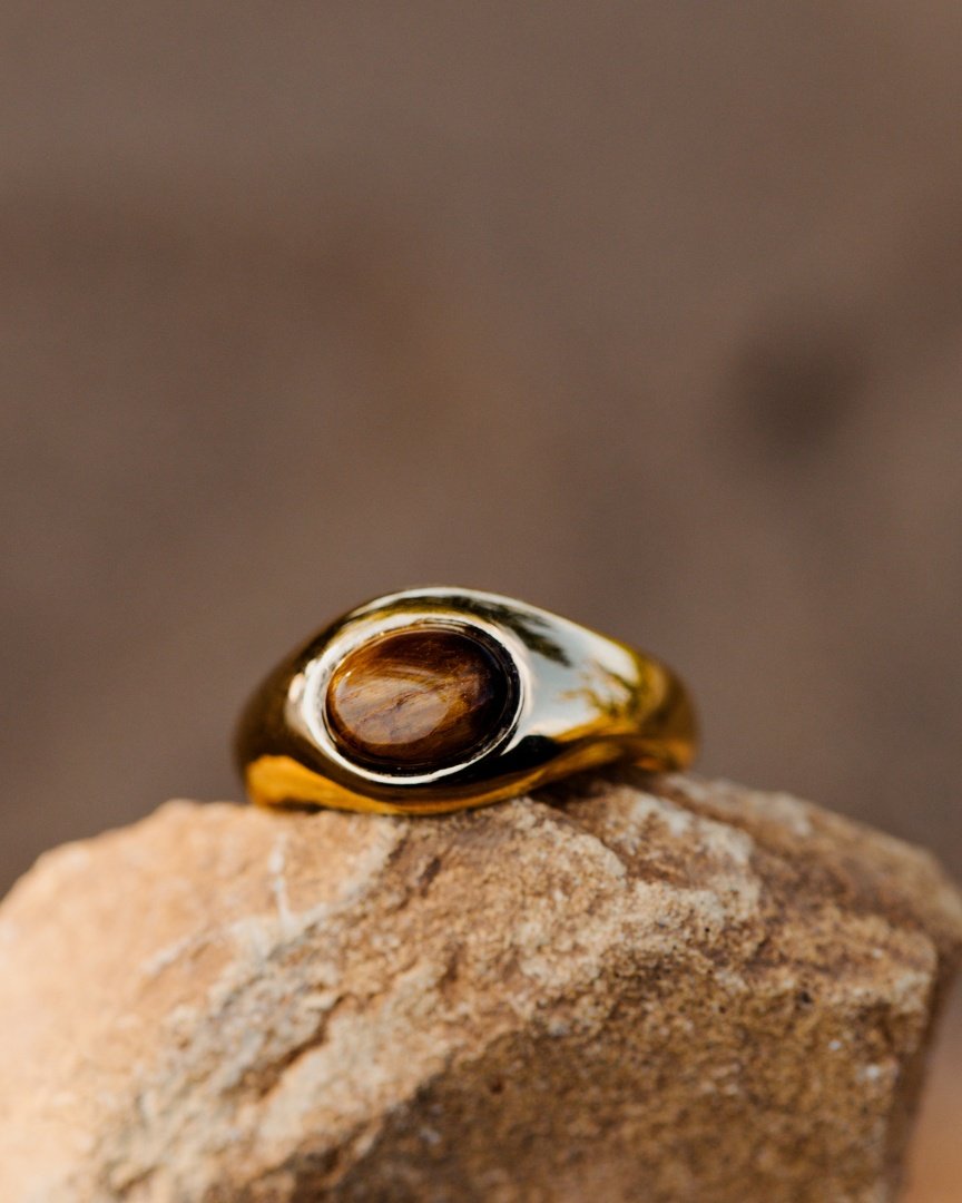 Tiger's Eye Anello Oro