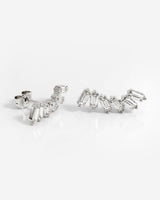 Glam Earclimber Studs Argento