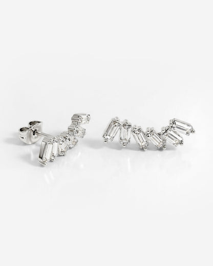 Glam Earclimber Studs Argento
