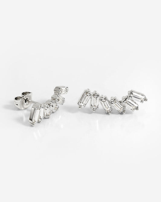 Glam Earclimber Studs Argento