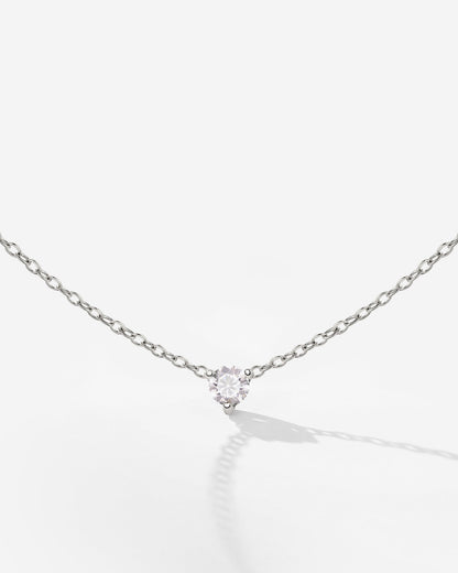 Solitaire Stone Choker Argento